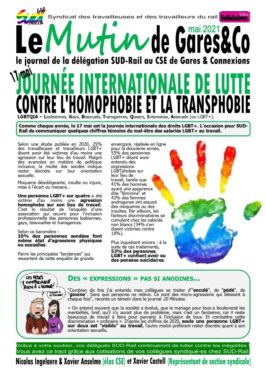 jOURNéE INTERNATIONALE de lutte contre l’homophobie et la transphobie