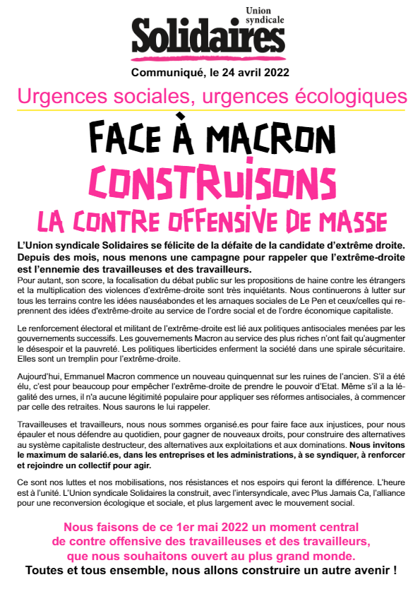 Face à Macron, construisons la contre-offensive de masse