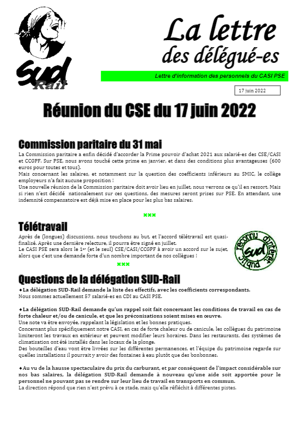 CSE du 17 juin 2022