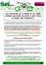 L’incongru : Les directions SNCF et du TSEE invitent une boîte privée à faire le boulot des cheminots !