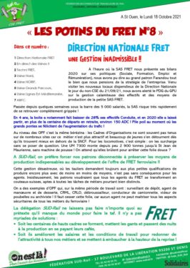 Direction Nationale Fret : une gestion inadmissible !
