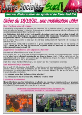 Grève des 18-19 et 20 octobre : une mobilisation utile !