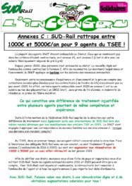 SUD-Rail ratrappe entre 1000 et 5000€ pour 9 agents du TSEE !