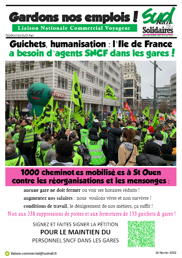 1000 cheminots mobilisés à Saint-Ouen contre les réorganisations et les mensonges !
