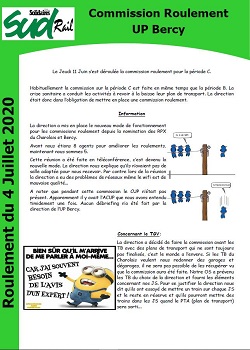 UP Bercy : Commissioin roulement du 11 juin 2020