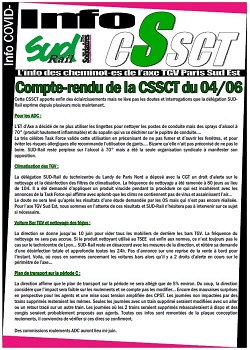 Axe TGV PSE : Compte rendu de la CSSCT du 04 juin 2020
