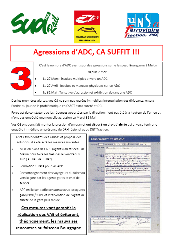 Agressions d’ADC, ça suffit !